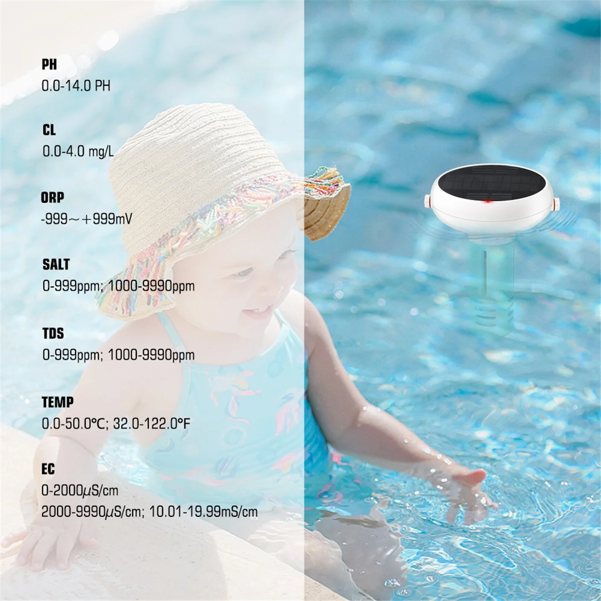 SUPER HOT 7 in 1 Water Quality Tester PH ORP TDS Salinity Temp