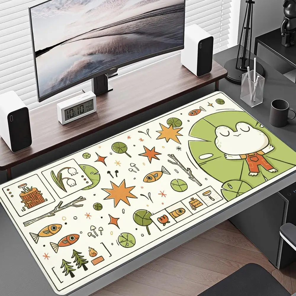 Metal Frog Kawaii Mouse Pad Large Computer Cartoon Anime Gamer Keyboard Mousepad Laptop Gaming Accessories Desk Mat XXL Carpet