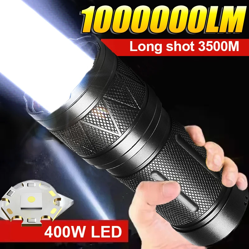 

High Power LED Flashlight Powerful Built-in Battery Tactical Light Super Bright Rechargeable Lantern Outdoor Hunting Torch