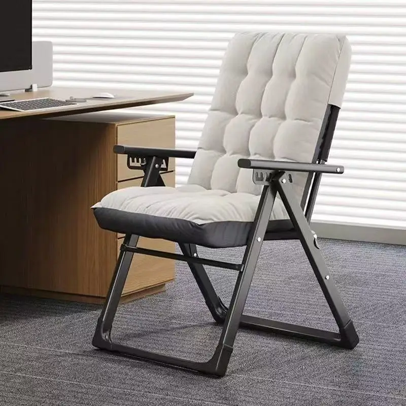 Reclining chair folding lunch break  household balcony back office durable elderly leisure nap