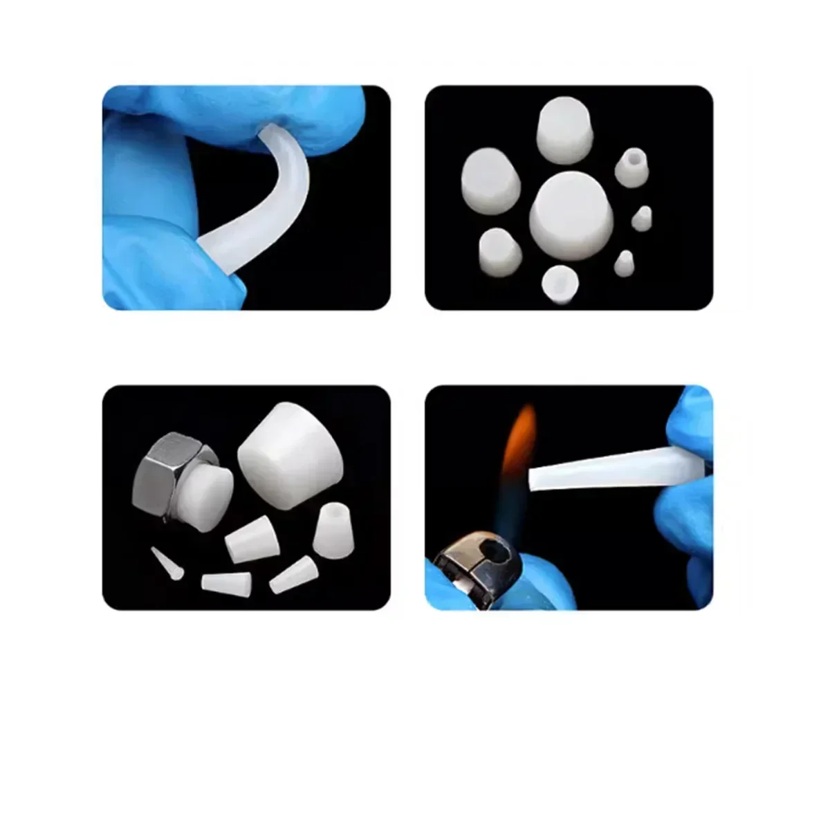 

High Temperature Resistant Silicone Conical Threaded Hole Solid Sealing Plug Laboratory Test Tube Plug