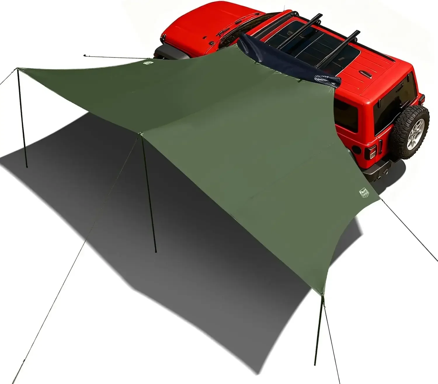 Brand new fast shippingBestsellerBlackout Coating Car Awning, 19x9.8ft, Green | Retractable Roof Rack, Pull-Out Sun Shade Overla