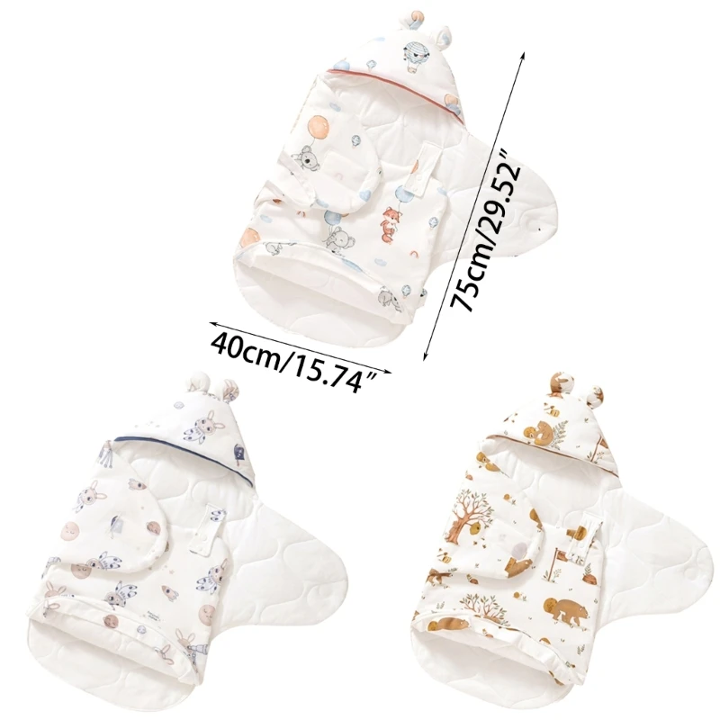 Newborn Baby Sleeping Bag Ultra-Soft Warm Blanket Pure Cotton Cocoon Infant Clothes Nursery Wrap Swaddle Zipper Sleepsack