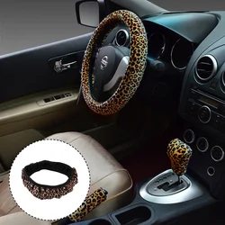 Leopard Pattern Steering Wheel Cover Car Universal Steering Wheel Sleeve Auto Interior Accessories Steering Covers