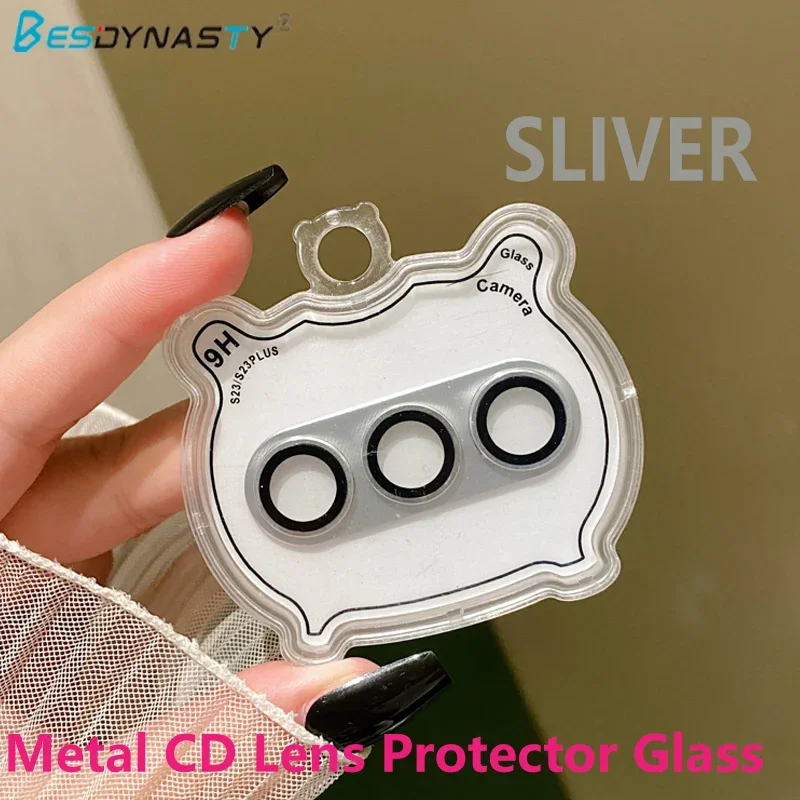 For Samsung Galaxy S23 S23 Plus Glitter Glowing Metal Camera Lens Protector Glass Dazzling Color Noctilucent Cam Protector Cover