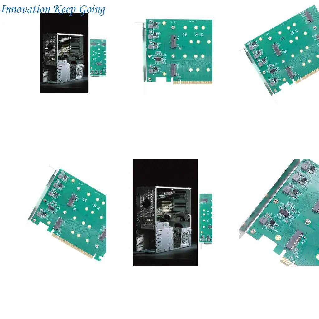 

E65C 4 NVME PCIe Adapters For Heavy Workloads Servers Grade Heatsink RAIDs Support MultiPlatform Use