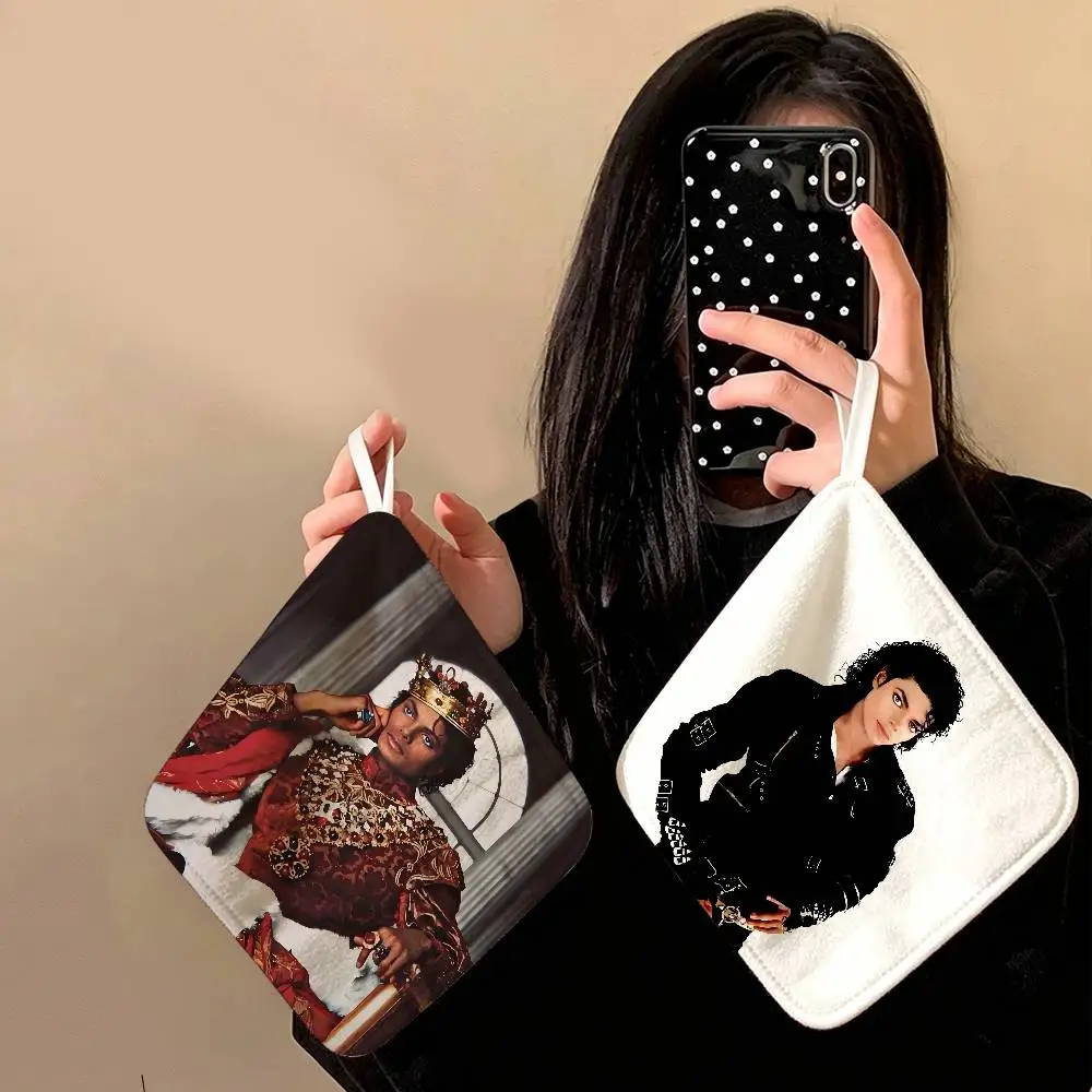 MJ M-michael J-jackson Polyester Cotton Hand Wiping Towel, Hanging Design, Durable for Household Restaurant Toilet Use