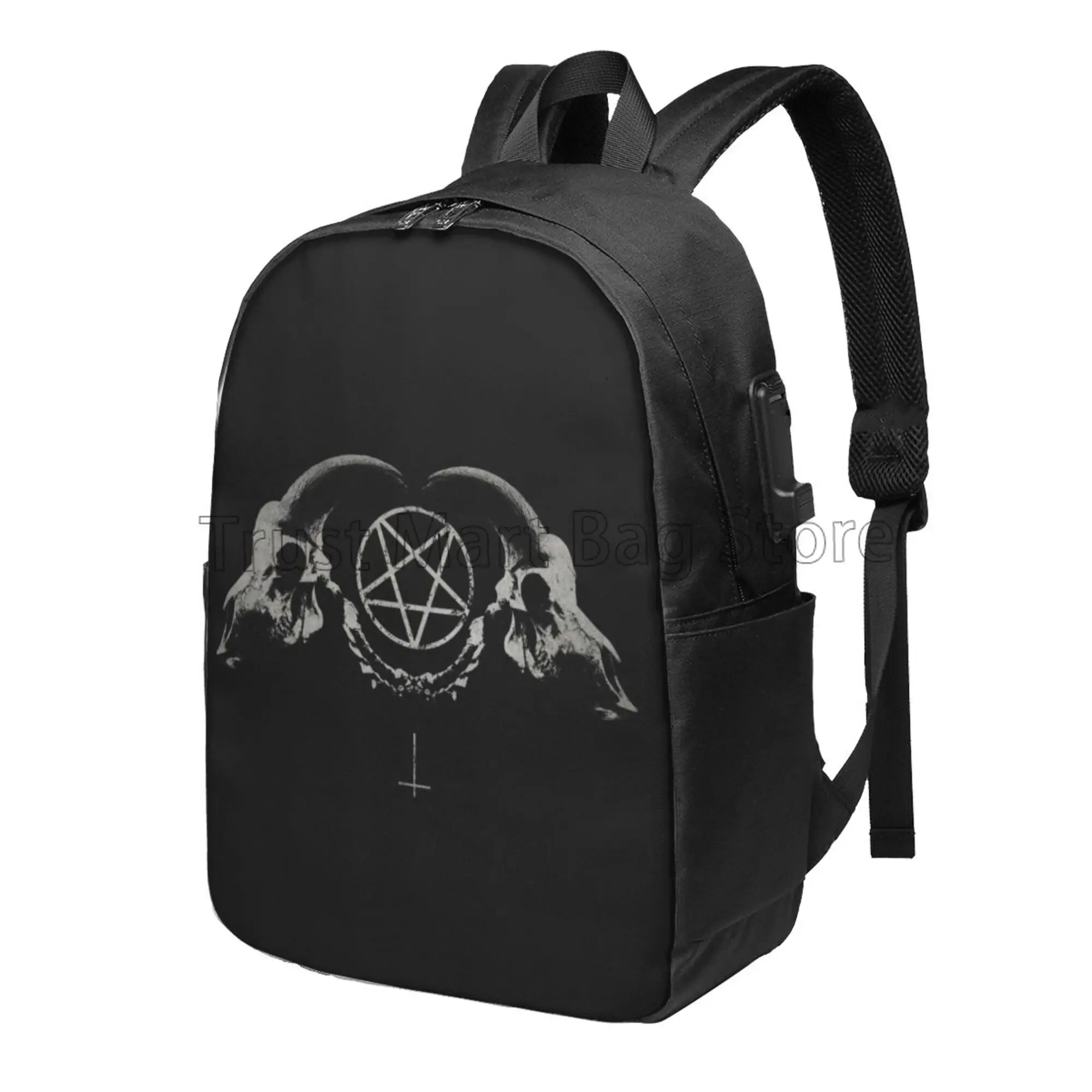 Pentagram Satantic Occult Church of Satan Goat Goth Laptop Backpack 17 Inch Travel Backpacks School Bag Unisex Casual Daypack