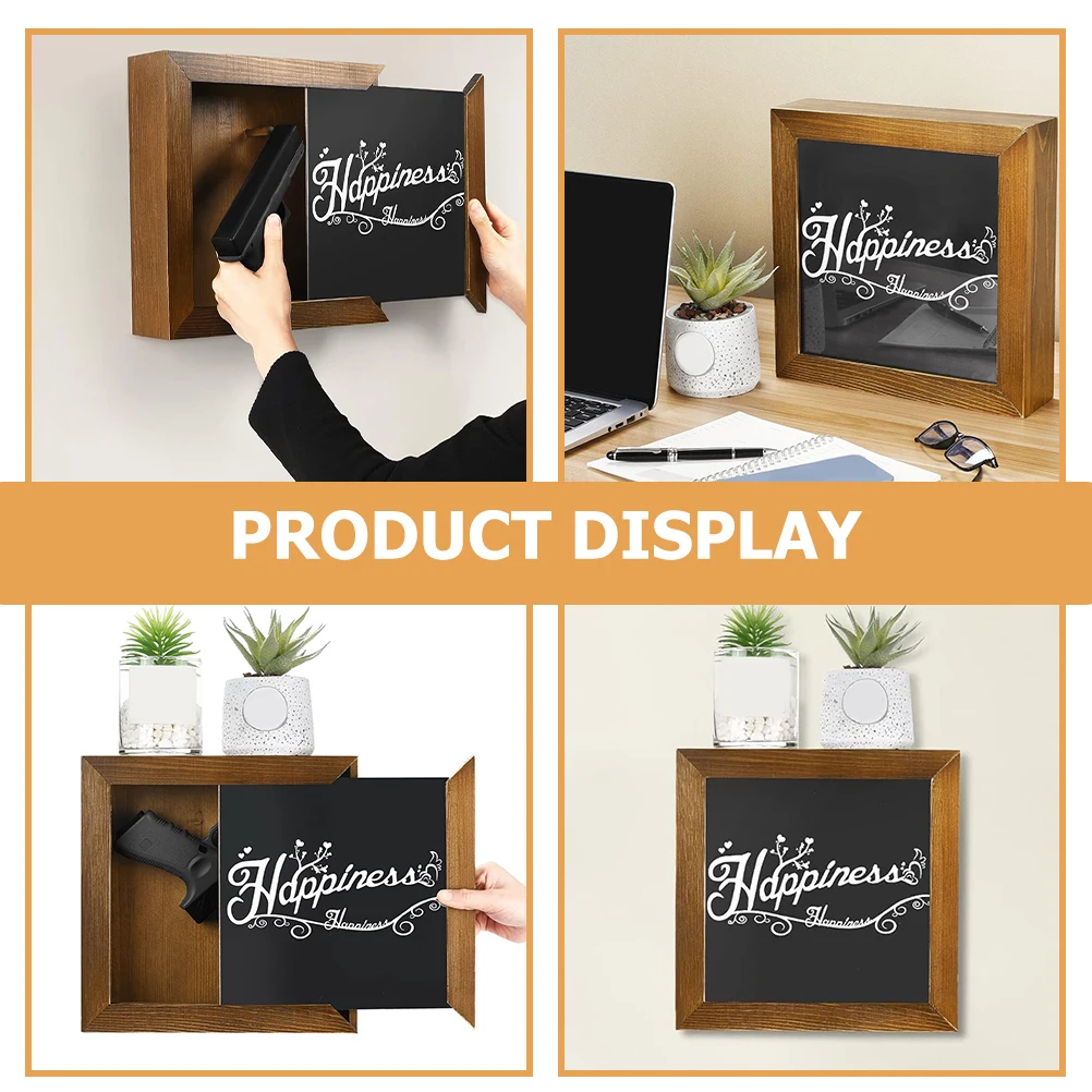 

Decorative Painting Safety Box Hidden Storage Picture Frame Desktop Money Boxes Wood Coin Bank Saving Pot Multifunctional Design
