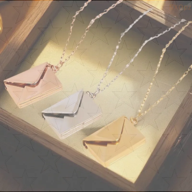 1 قطعة قلادة مغلف اعتراف الحب من الفولاذ المقاوم للصدأ مصممة خصيصًا لهدية عيد الحب #1