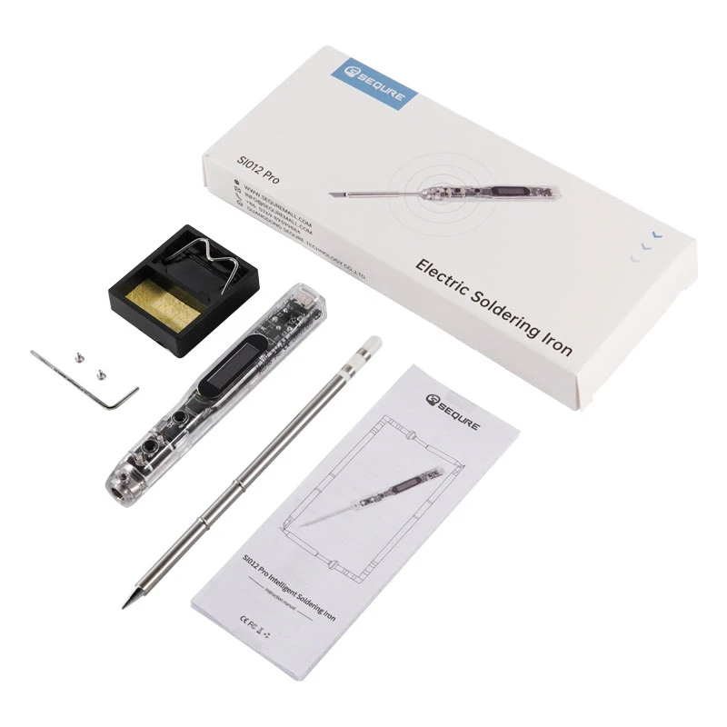 SEQURE SI012 Pro Soldering Iron With OLED Screen Built‑in Buzzer PD3.0 Power For T12 TS Tips FPV Drone Repair Work