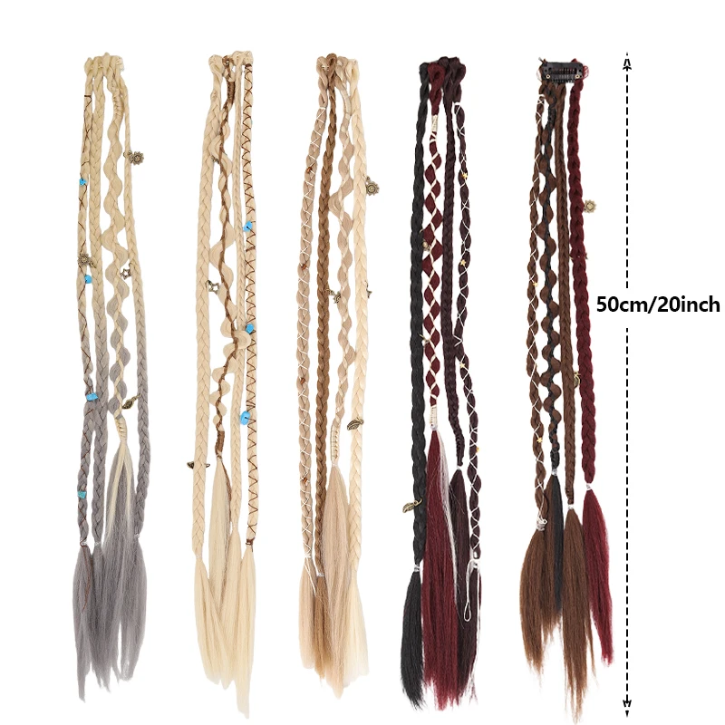 Set of 2 Synthetic Braided Extensions – 4-Strand Style with Charming Accessories, Quick & Easy to Attach for Instant Style Boost image 6