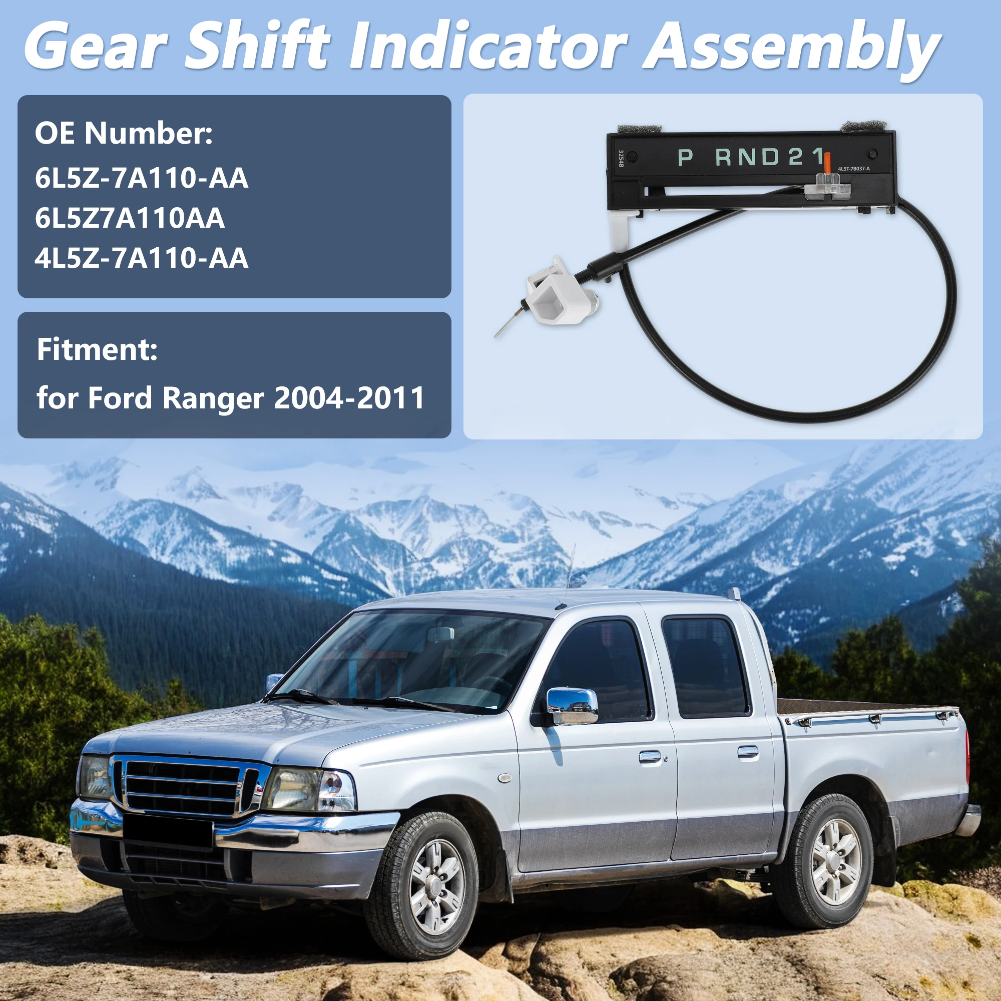 UXCELL Gear Shift Indicator Assembly Cable for Ford for Ranger 04-11 No.6L5Z-7A110-AA