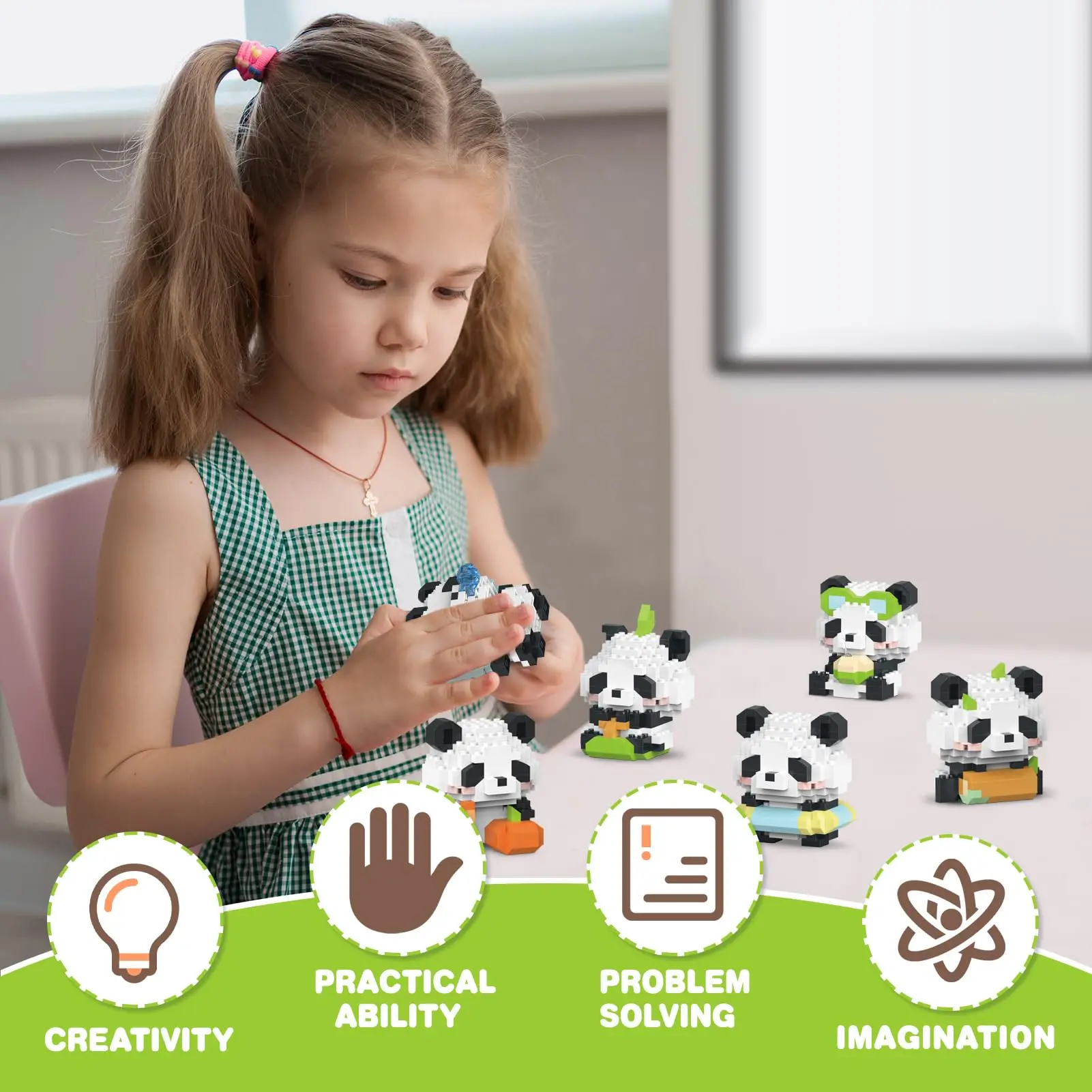 Chinesische Panda Mini Bausteine Bau Set Block Tiere Modell Montage Ziegel DIY Hause Dekoration Spielzeug für Mädchen Geschenke