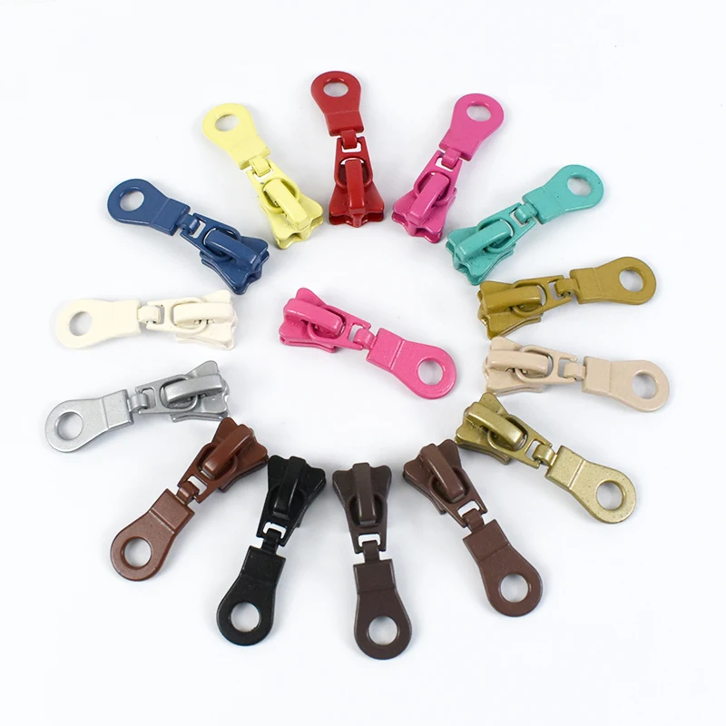 

5-20Pcs 5# Colored Zipper Sliders for Resin Zippers Metal Zip Puller Head Jacket Bag Closure Zips Repair Kits Sewing Accessories
