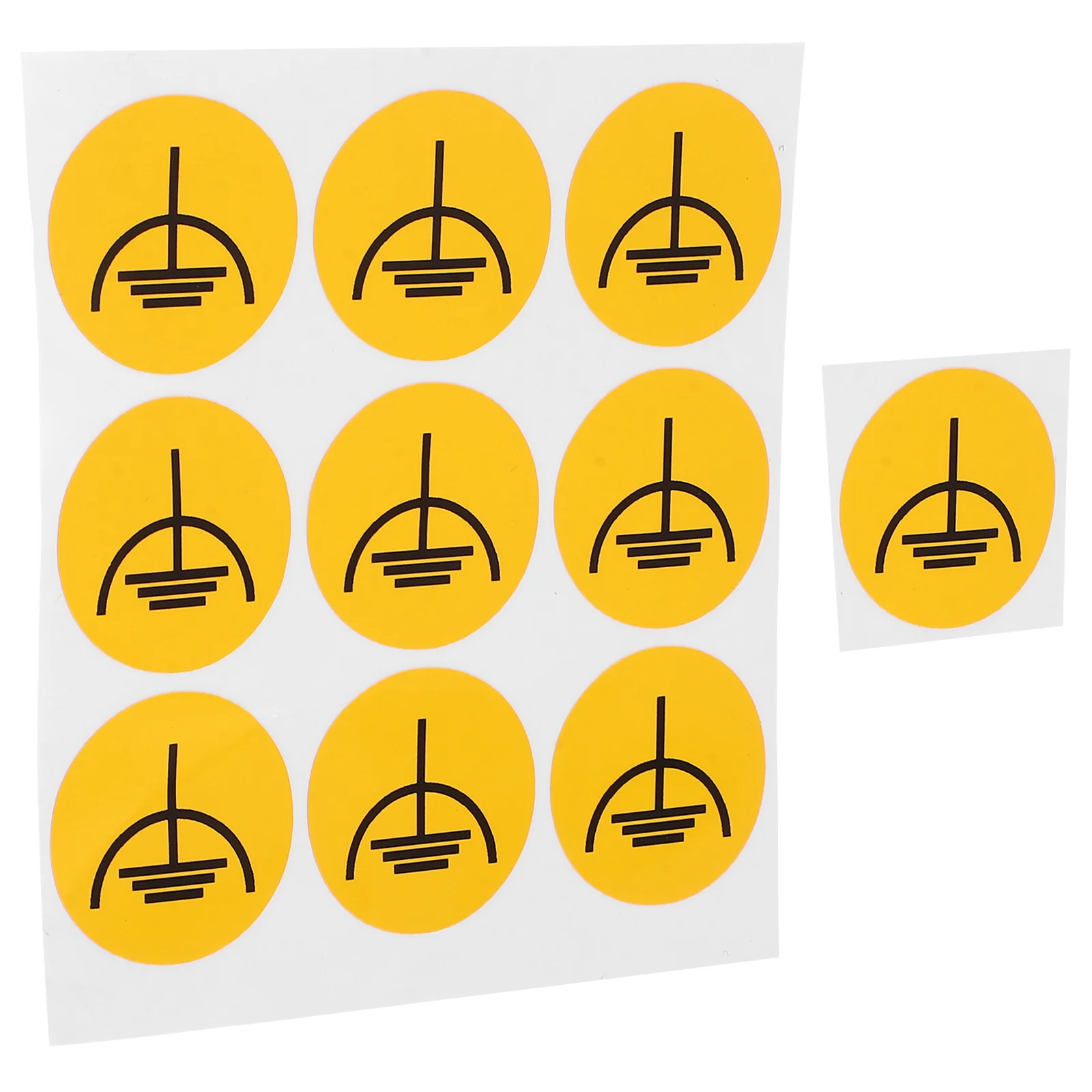 10Pcs Grounding Warning Decals Electrical Equipment Safety Labels Breaker Panel Ground Symbols Stickers Machinery Caution Signs