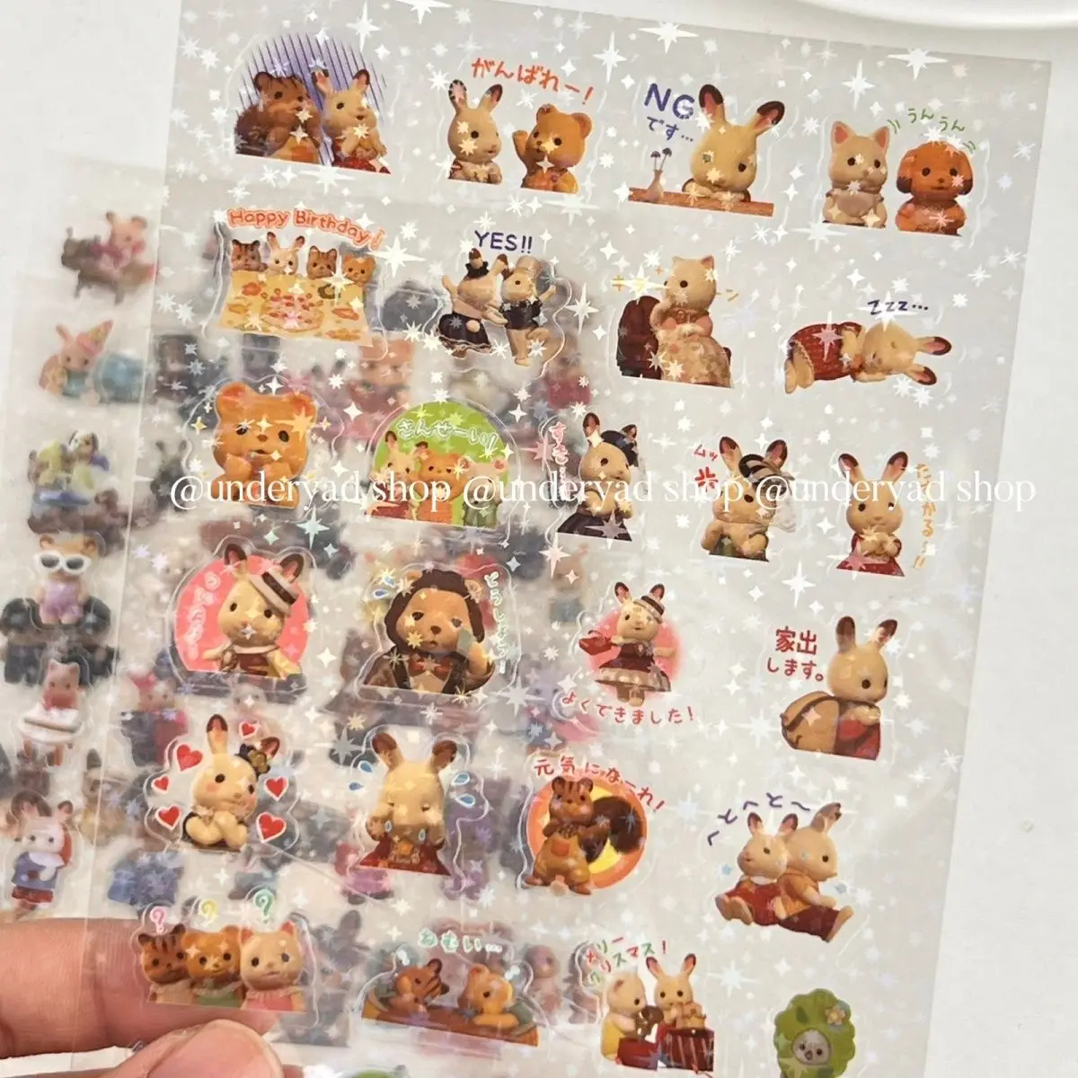 Sylvanian Families  Kawaii Anime Stickers Cute Cartoon Graffiti Notebooks Luggage Guitar Vinyl Waterproof Sticker