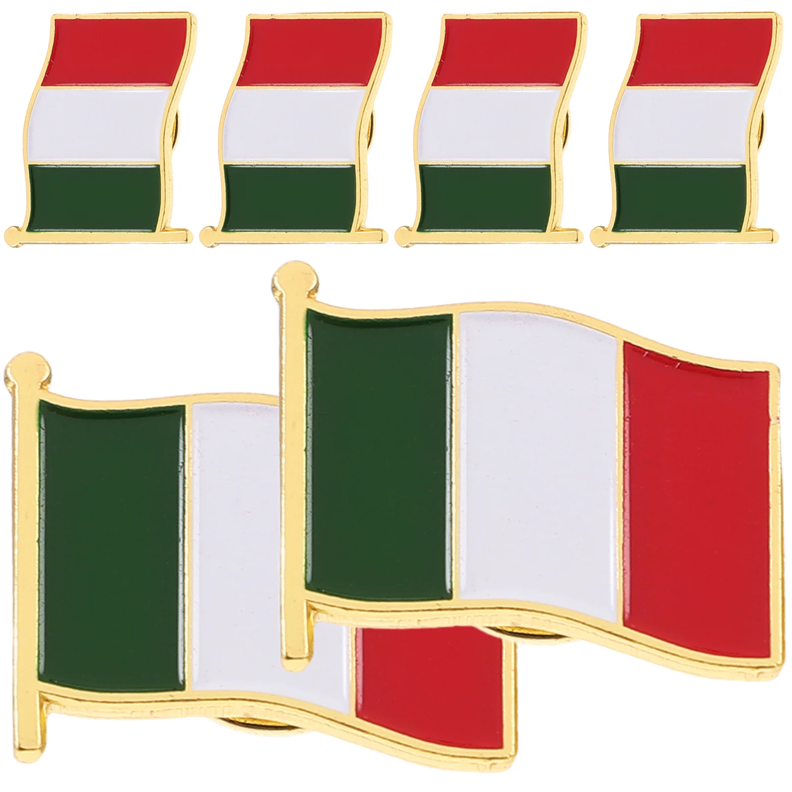 10 Pcs Hat Pin Italy Flag National Brooch Iron Personalized Badge Stoving Varnish Clothing Man Italian