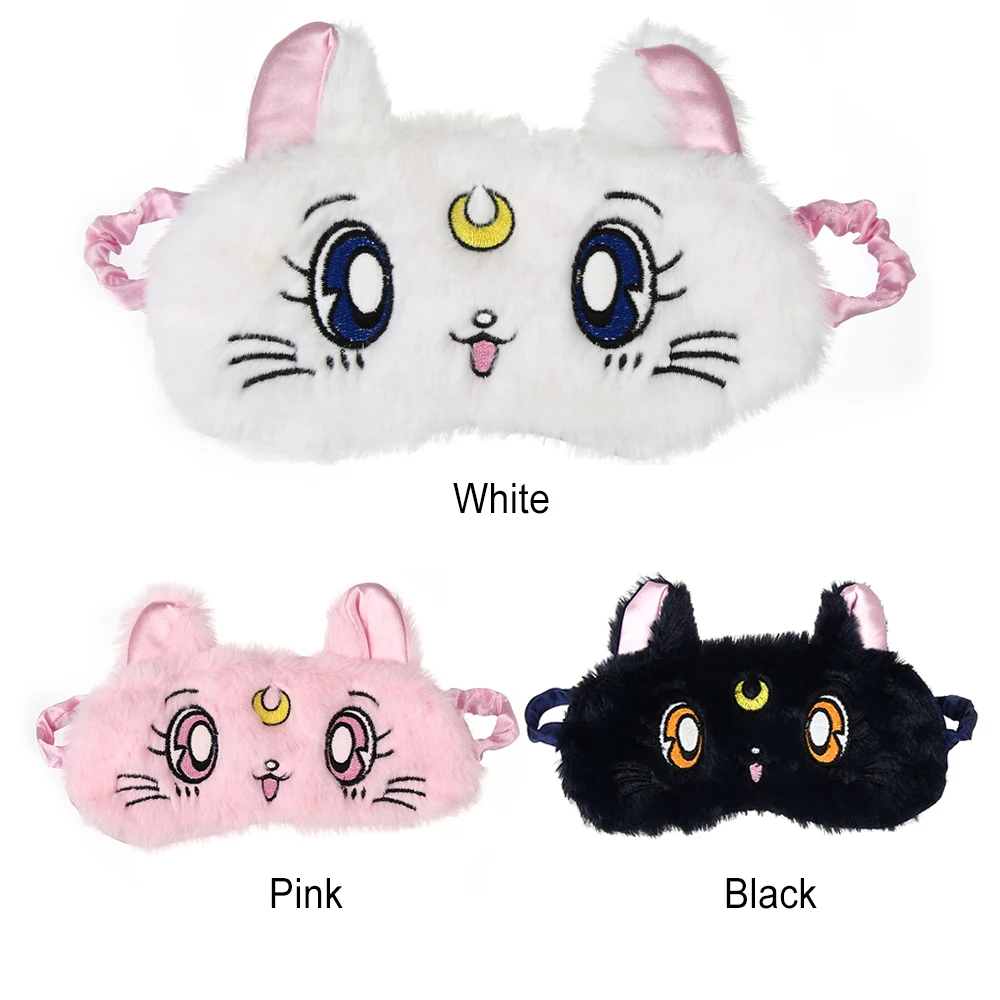 1PC Cartoon Cute Cat Panda Eye Mask Blackout Rest Sleep Comfortable Soft Padded Shade Cover Travel Relax Blindfold Nap Eye Patch