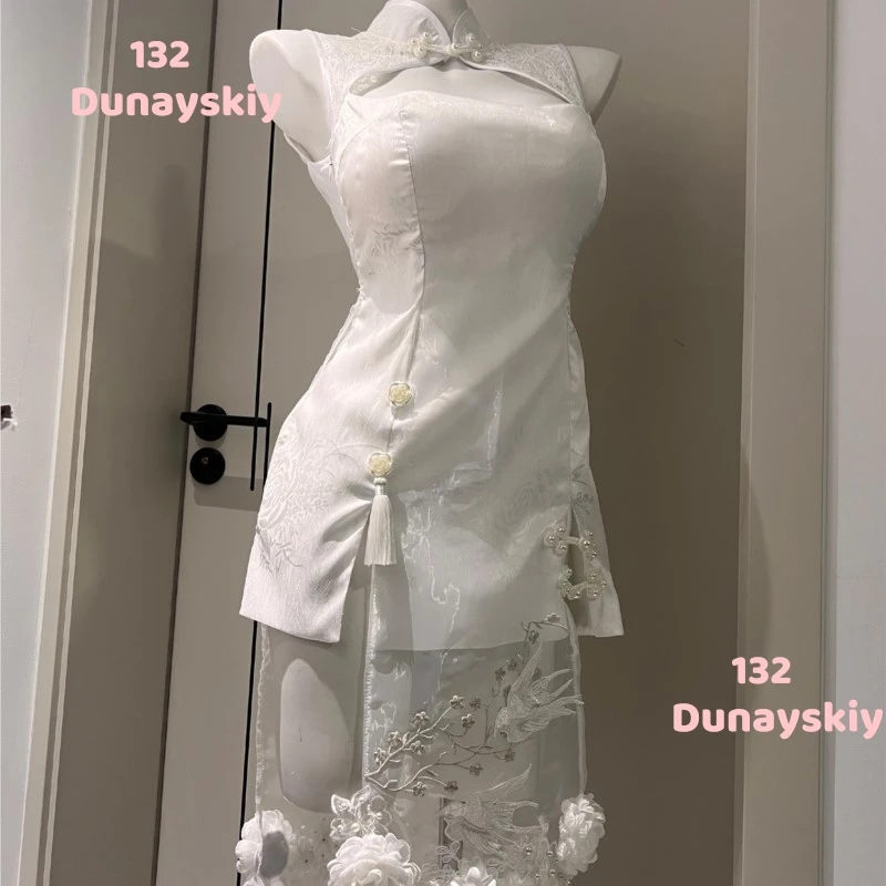 GODDESS OF VICTORY NIKKE Modernia Cosplay Costume Wig Women Kimono Suit Sexy Qipao Outfit for Party Role Play Clothing