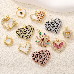 Heart Charms For Bracelets Making Wholesale Jewelry Supplies Key Charm Copper Gold Plated Love Necklace Pendant Diy Accessories