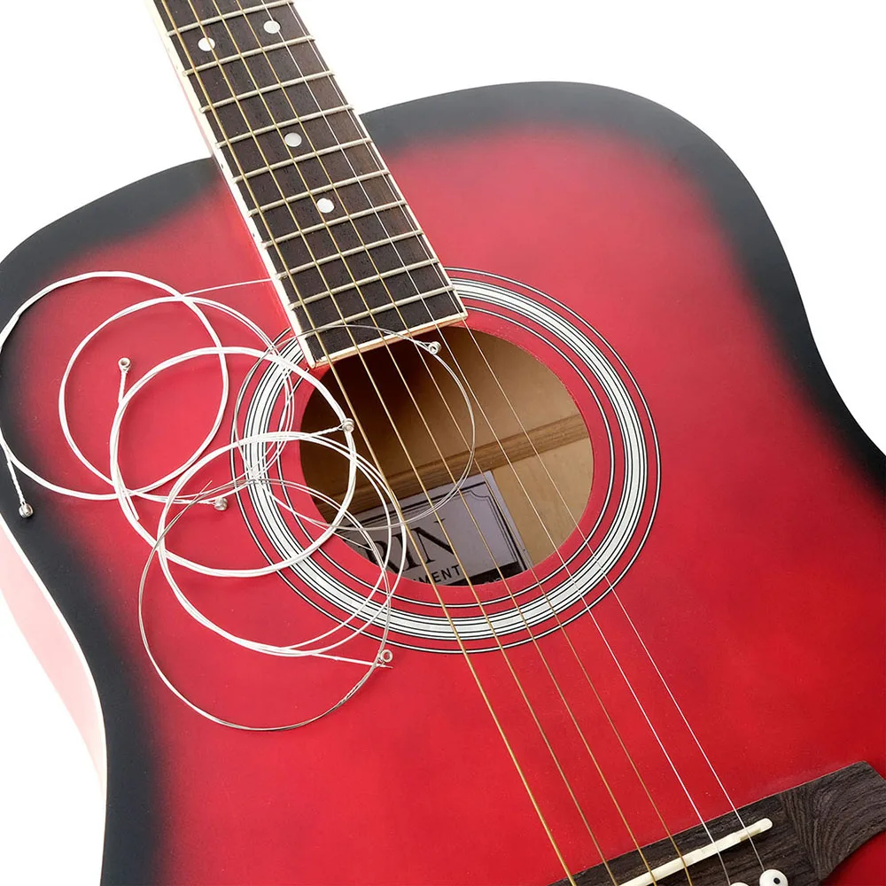 6 Pcs Acoustic guitar strings A206 Plated Steel Light Strings hexagonal Steel Core Strings Guitar Instrument Accessories