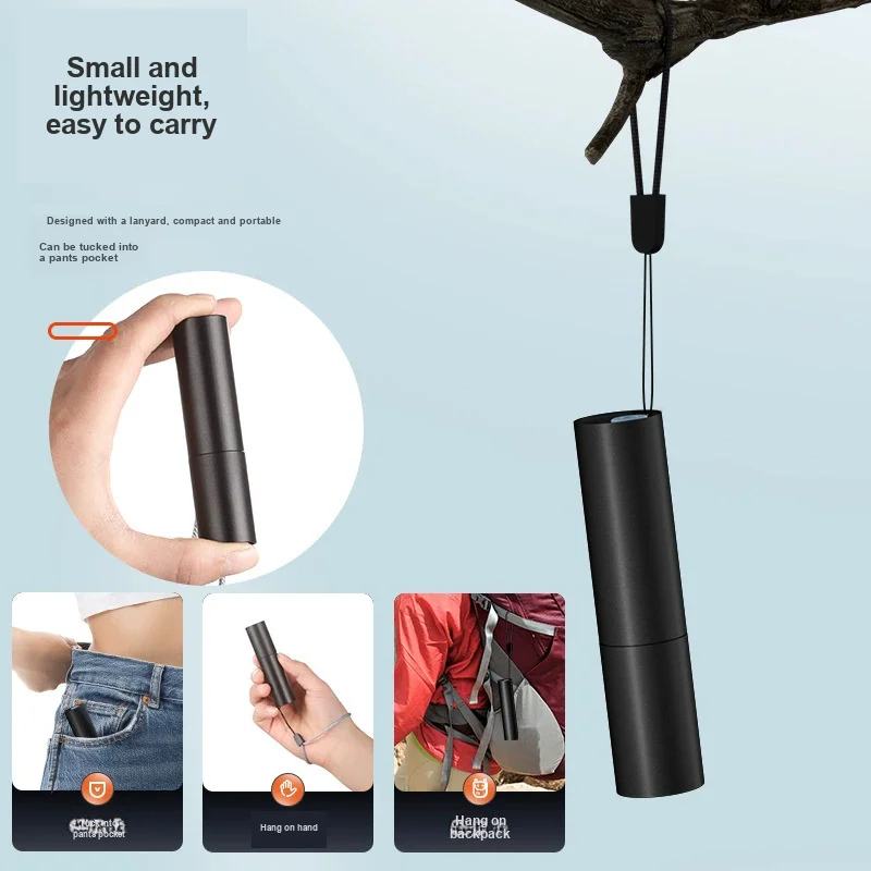Mini LED Flashlight Strong Light Rechargeable Portable Long Range Protective Home Emergency Lamp