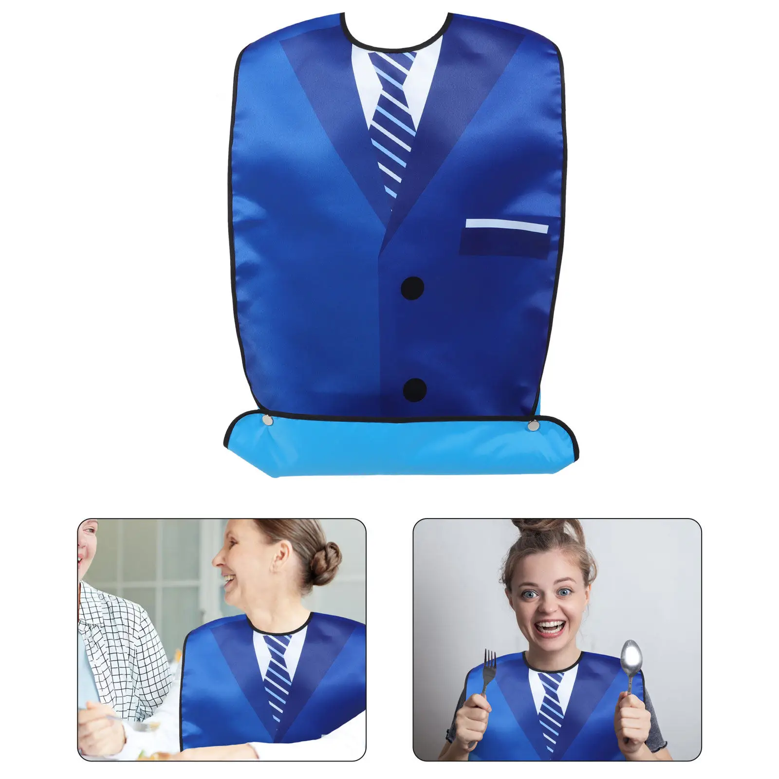 

Waterproof Senior Bib for Elderly Adults Soft Comfortable Foldable Reusable Washable Eating Accessory Household Clothing