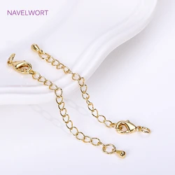 18K Gold Plated 6.6cm Extension Tail Chain With Lobster Clasps For Jewelry Making,DIY Bracelet Necklace Extender Chain Findings