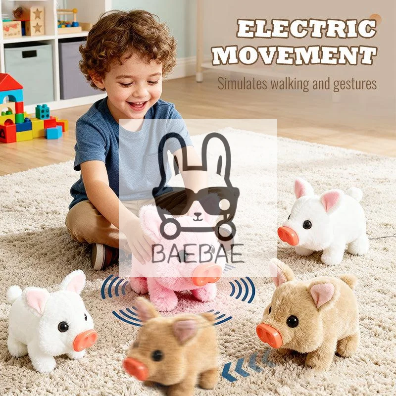 1pc simulado leitões elétricos brinquedo de pelúcia realista pode andar casca brinquedos eletrônicos para animais de estimação presentes bonitos para crianças