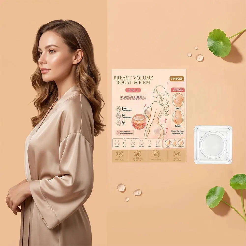 3 In 1 Breast Butt Enhancement Microneedle Patches Safe Mild Ingredients Body Care Patches Volume Boost Firming Lifting Patch