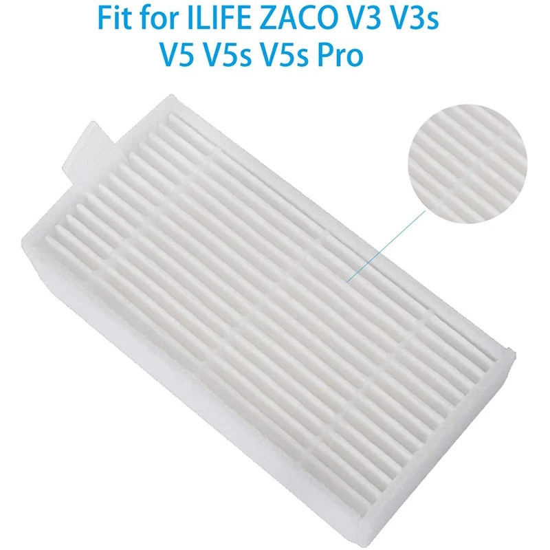 Filter Side Brushes Replacement Parts Set for ILIFE V3 V3S V5 V5S V5S Pro Vacuum Cleaner Robot Accessories