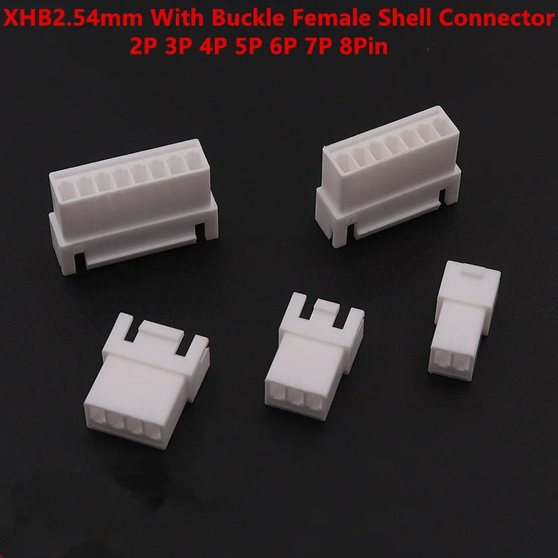 XHB 2.54 With Buckle Female Shell Connector Air Docking Terminal Plug XHB2.54mm Rubber Shell Female Head 2P 3P 4P 5P 6P 7P 8Pin