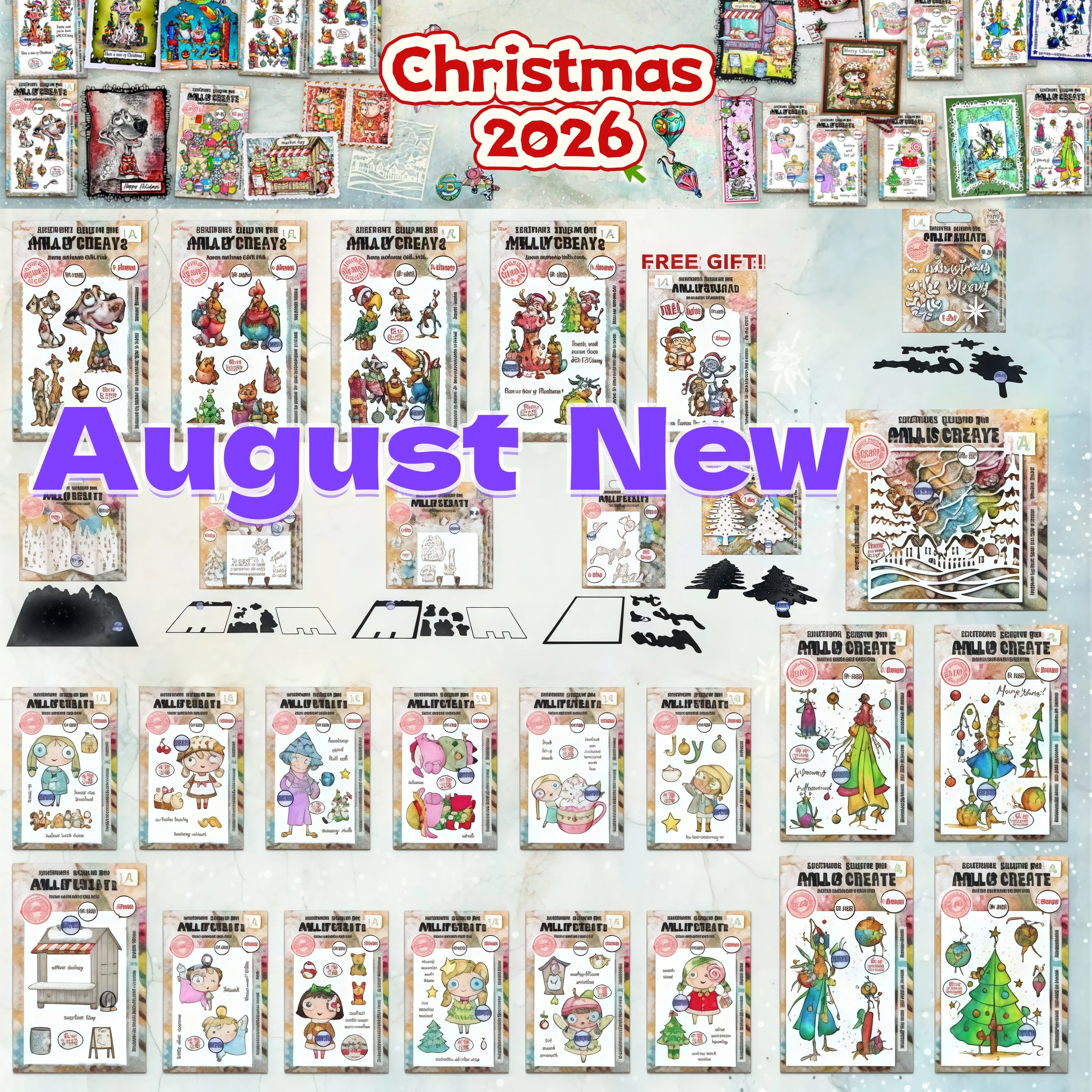 August 2026 New Christmas Season Floating Fir Metal Cutting Dies Clear Stamps Stencil For DIY Scrapbook Embossed Paper Template view 4