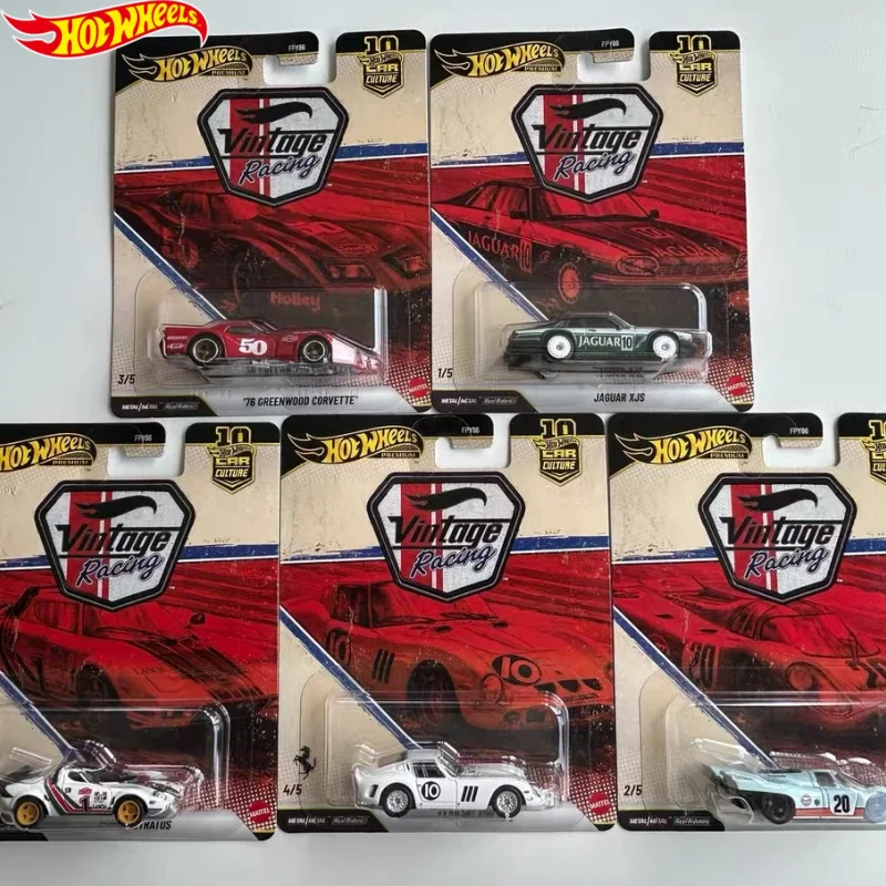New Hot Wheels 1:64 Premium Culture Vintage Racing Jaguar XJS Porsche Corvette Ferrari 250 Lancia Nissan Diecast Alloy Cars Gift