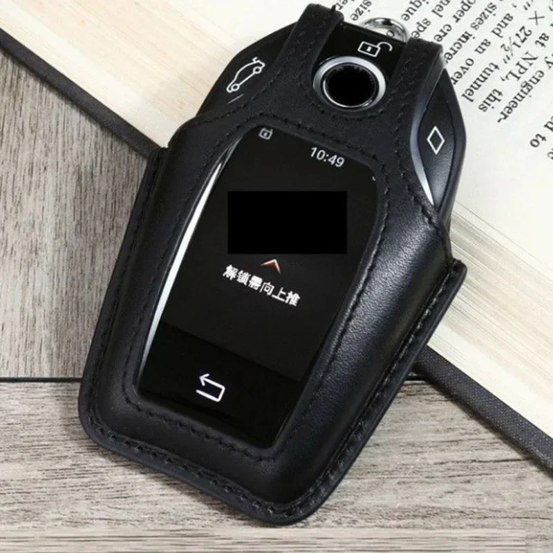 

1Pcs Leather For Bmw key case Remote Car key case Cover Bag For Bmw accessories Display G11 G12 2016 2017 USEFUL key case