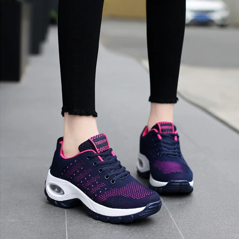 Women's Sneakers Walking Woman Shoes Platform Air Cushion Mesh Shoes for Women Breathable Heighten Sneakers 2025 New Zapatillas