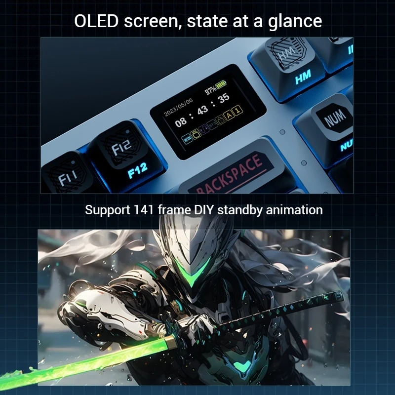 Zidli Magnetic Power Fk980 99 Key Abs Wireless Bluetooth The Tri-Mode Rgb Hot Plug E-Sports Game Customized Mechanical  Keyboard