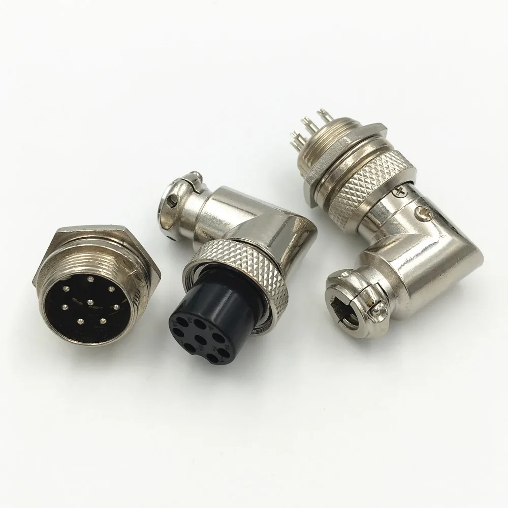 الزاوية اليمنى XLR موصل الطيران ، أنثى التوصيل ذكر الهيكل جبل المقبس ، 90 درجة الكوع ، 2 3 4 5 6 7 8 9 دبوس ، GX16 ، 1Set #5