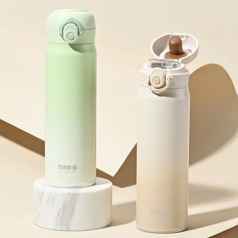 

500 мл утолщенная нержавеющая сталь 316, большая емкость, постепенное изменение цвета, чашка, вакуумная теплоизоляция, портативный стакан-термос