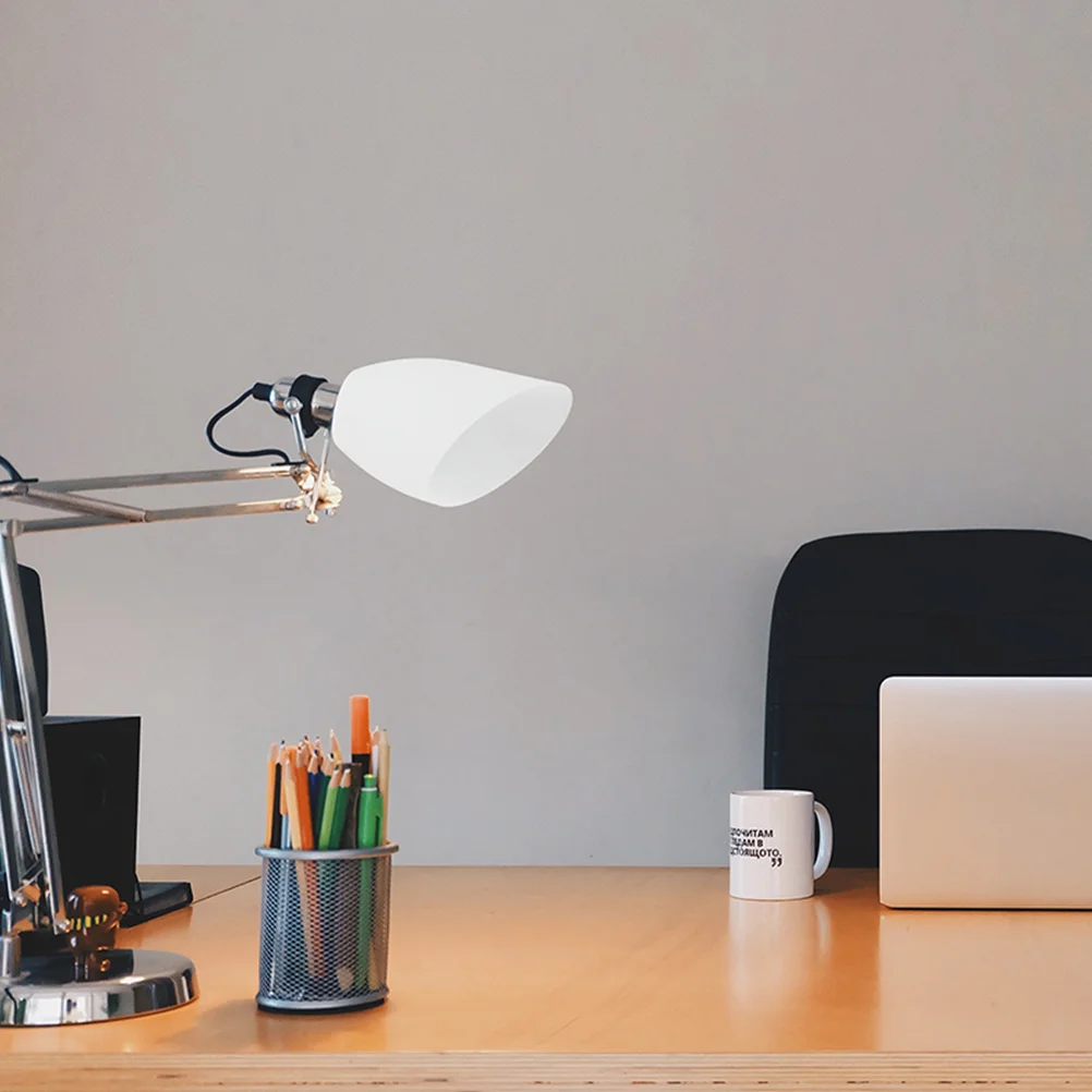 

4pcs Inclined Head Lampshade Plastic Simple Lamp Cover For Hanging Table Wall Floor Lamp Replacement White Light Shade