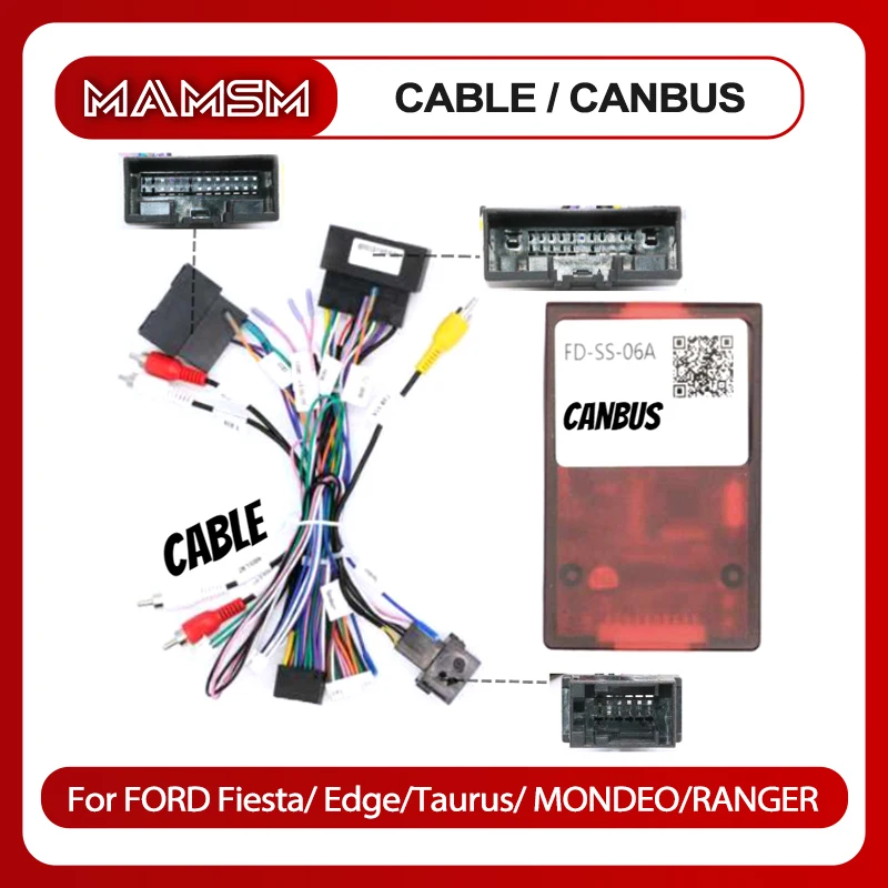 MAMSM Canbus Box FD-SS-06A For FORD Fiesta/ Edge/Taurus/ MONDEO/RANGER Android DVD 2 din Harness Wiring Cables Car Radio Stereo