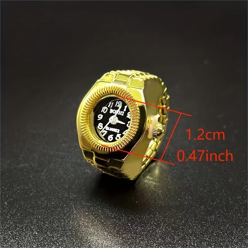 1PC Fashion Trend Watchable Time Personalized Ring Watch Versatile Fashion Popular Ring Watch Round Finger Watch Mini