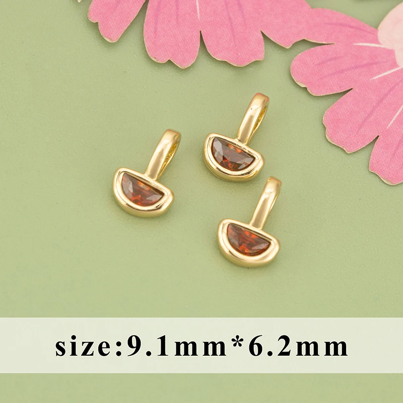 assoonas, 6 Stück/Lot, MH24, Schmuckzubehör, 18k Gold rhodiniert, Kupfer, Zirkone, handgefertigt, Anhänger, DIY-Anhänger, Schmuckherstellung – Detail 2