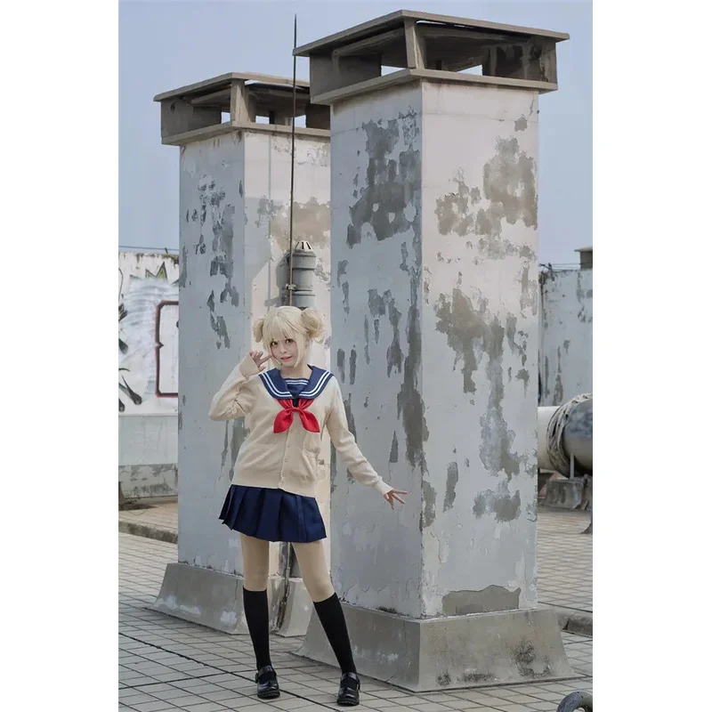 FC64PCS Anime Academia Himiko Toga Costume Cosplay JK Uniforme Gonne Maglione Cappotto Parrucca High School Girls Costume Party Maid @ FC8!