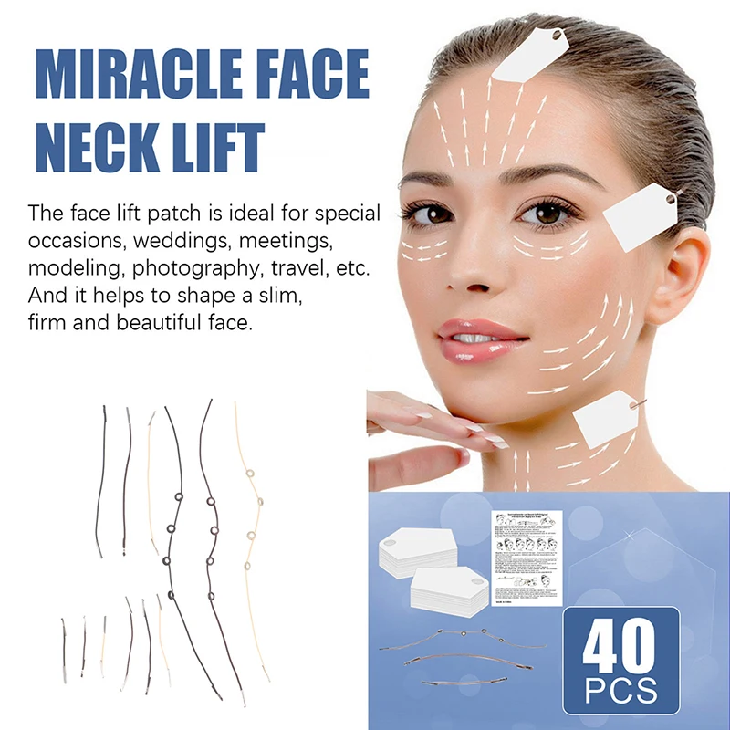 40Pcs Invisível Fino Rosto Adesivo Instantâneo Forma V Face Fita e Banda Slim Duplo Chin Face Lifting Patch Anti Rugas Adesivo