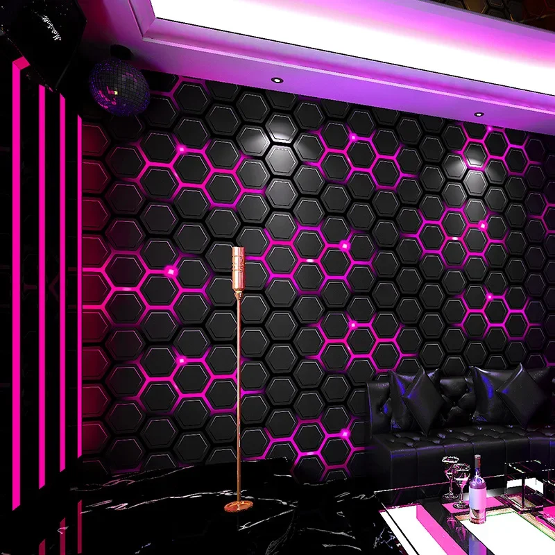 Ktv Wallpaper, Singing Hall, Flash Wallpaper, 3d Three-dimensional Reflective Bar, Theme Box, Background Wall Wallpaper