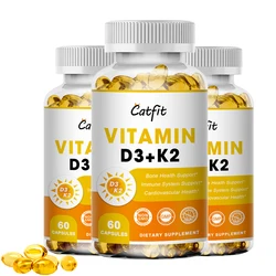 Premium Vitamin D3+K2 Capsules Vitamin D3 5000 K2 (MK7) For Whole Wellness & Immune Vitamins Supplement