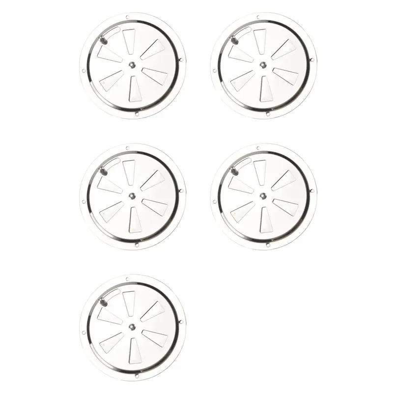 

【ALLOWANCE】5X Round Air Louver Vent & Side Knob Opening Grille Cover Marine Boat RV 316 Stainless Steel Ventilation Louvered Ven
