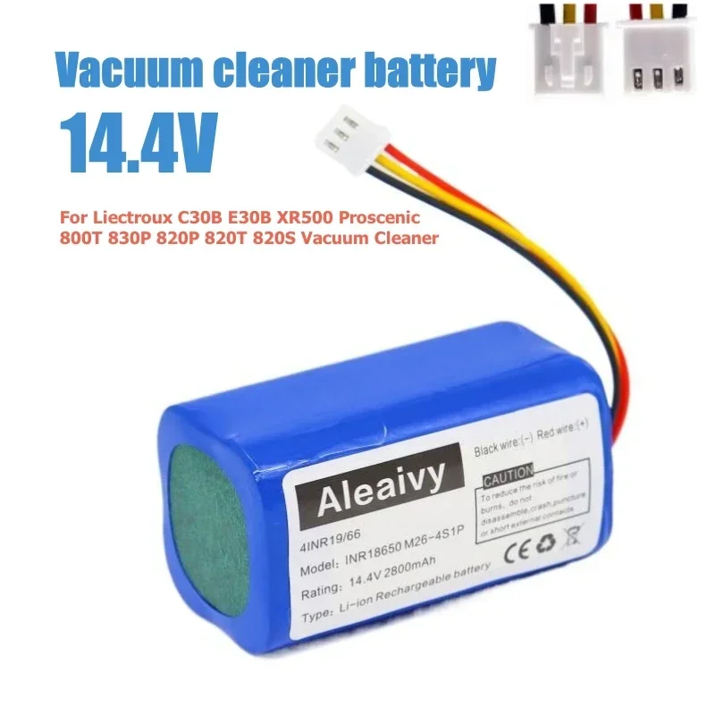 Bateria de aspirador de pó 14.4V 3500mAh para Chuwi/Polaris/Kitfort/DIBEA/Ecovacs 1290 /yboto iLife/Genio/Liectroux E30/Xiaomi G1